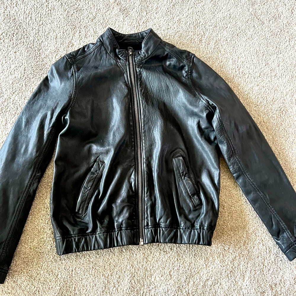 Lucky Brand Balck Leather Moto Jacket size small